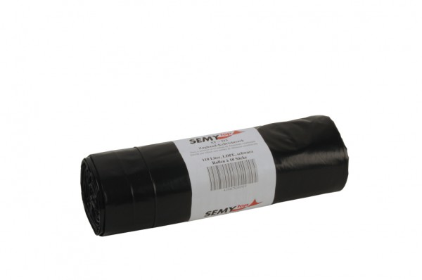 LDPE Zugbandsäcke 720x1000, schwarz - 120 Stück