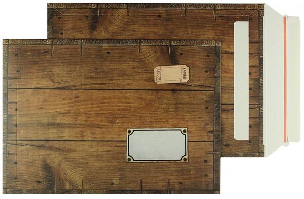 Versandtasche mit Holzmotiv - meineverpackung