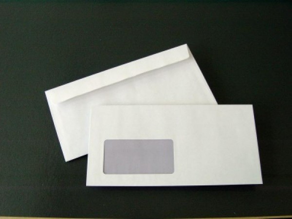 Briefumschläge mit Fenster 110 x 220 mm (DIN Lang) Abziehstreifen - 1000 Stück